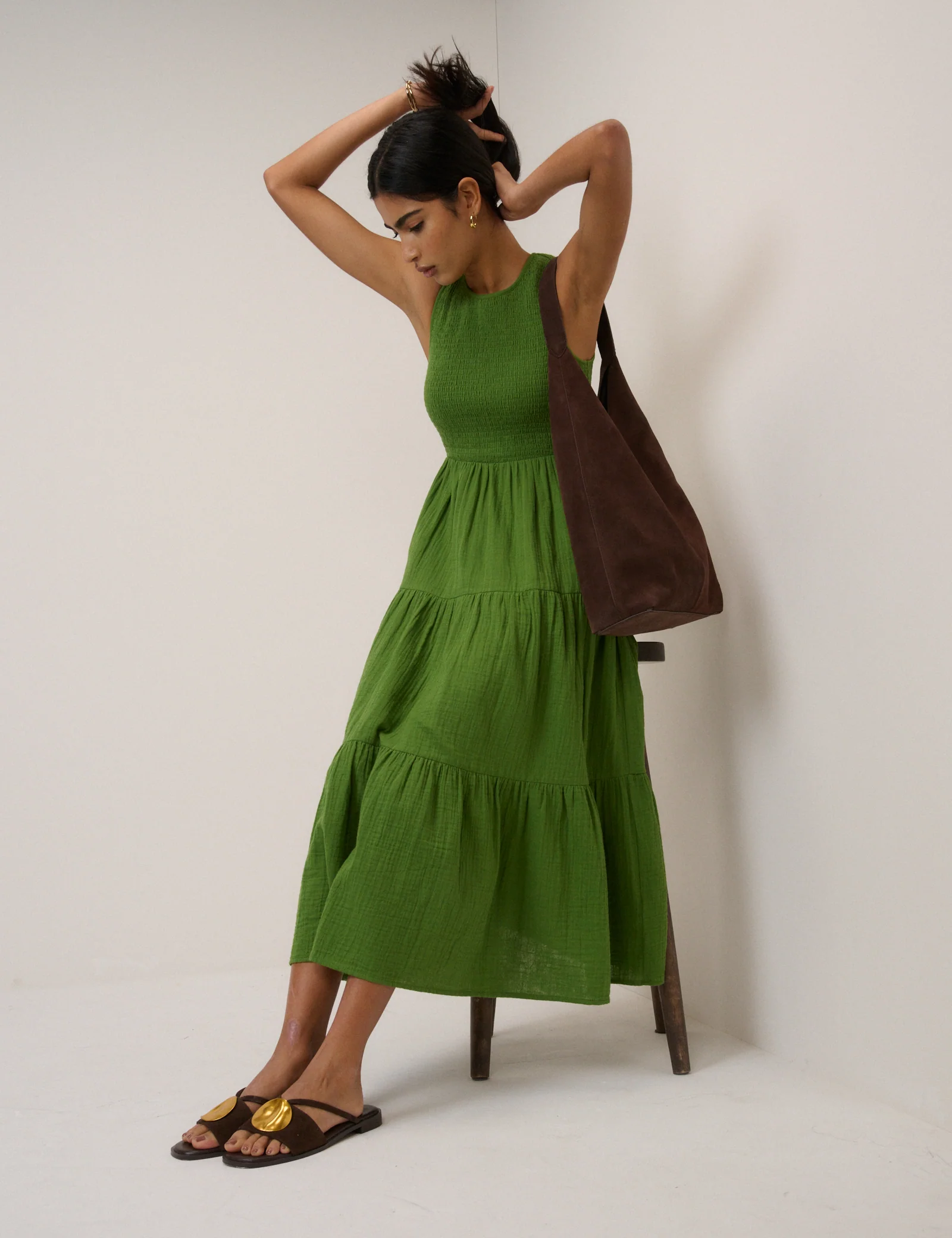 Green Sleeveless Charlie Midaxi Dress - Image 3