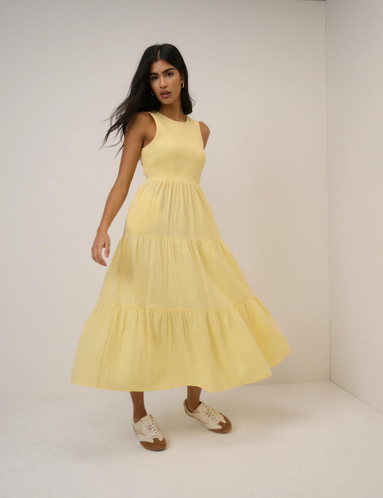 Butter Yellow Sleeveless Charlie Midi Dress - Image 4
