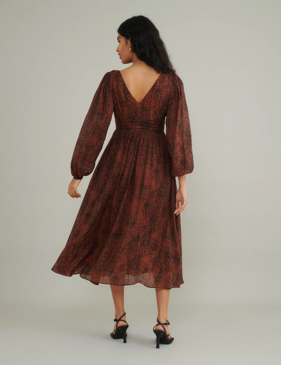 Snake Print Aine Midi Dress - Image 4