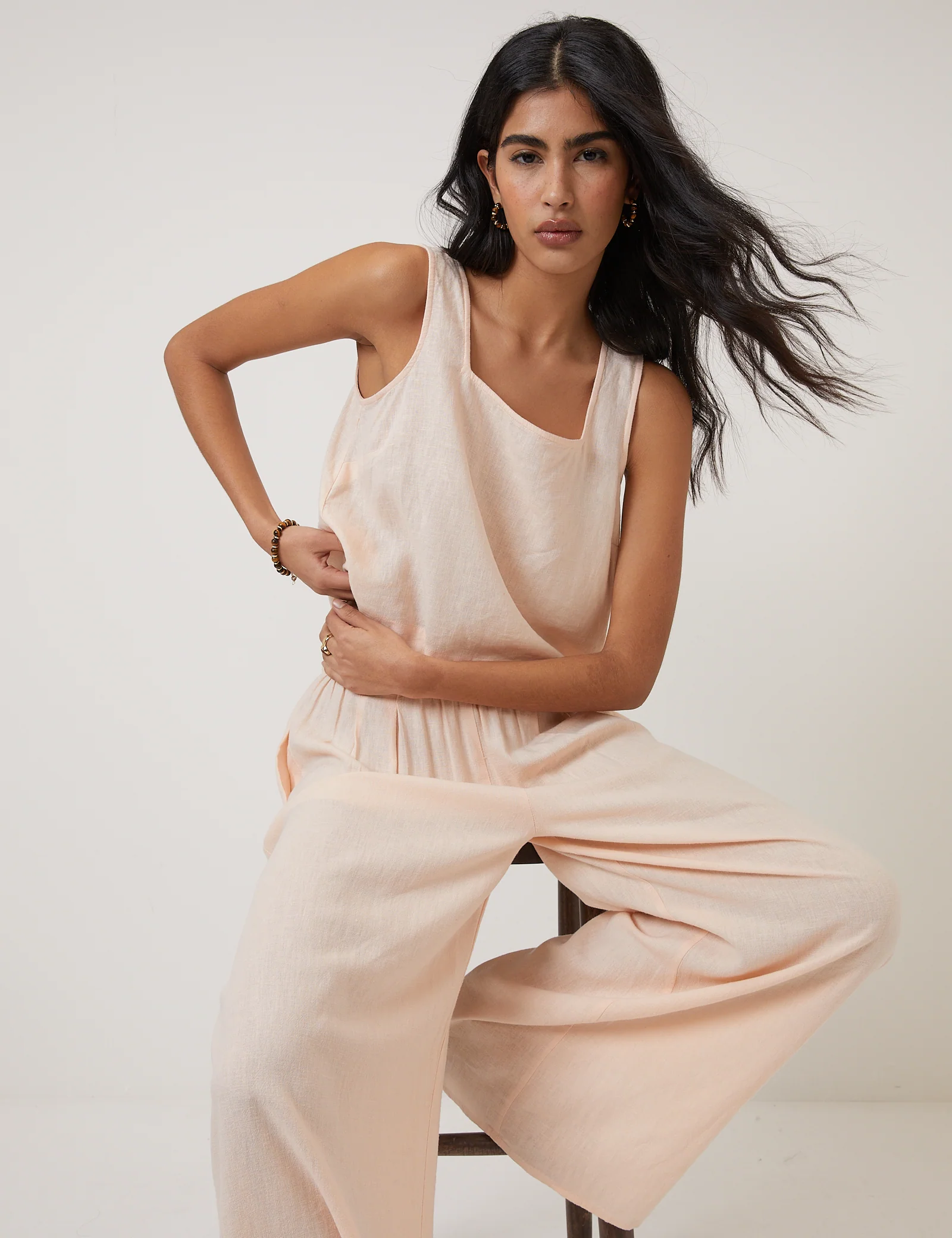 Pale Peach Linen-Blend Top - Image 6