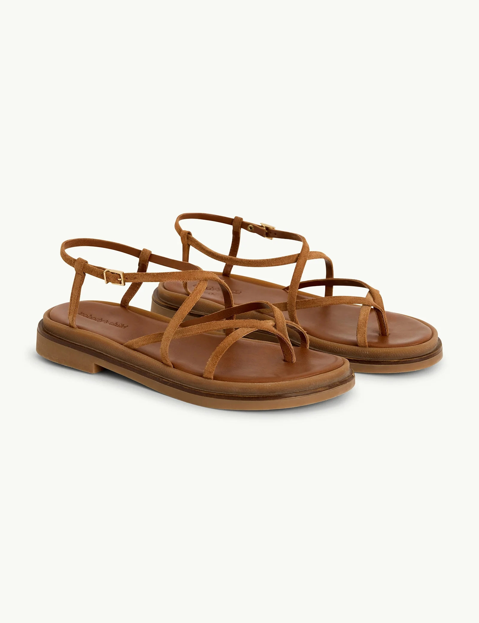 Brown Suede Strappy Sandals