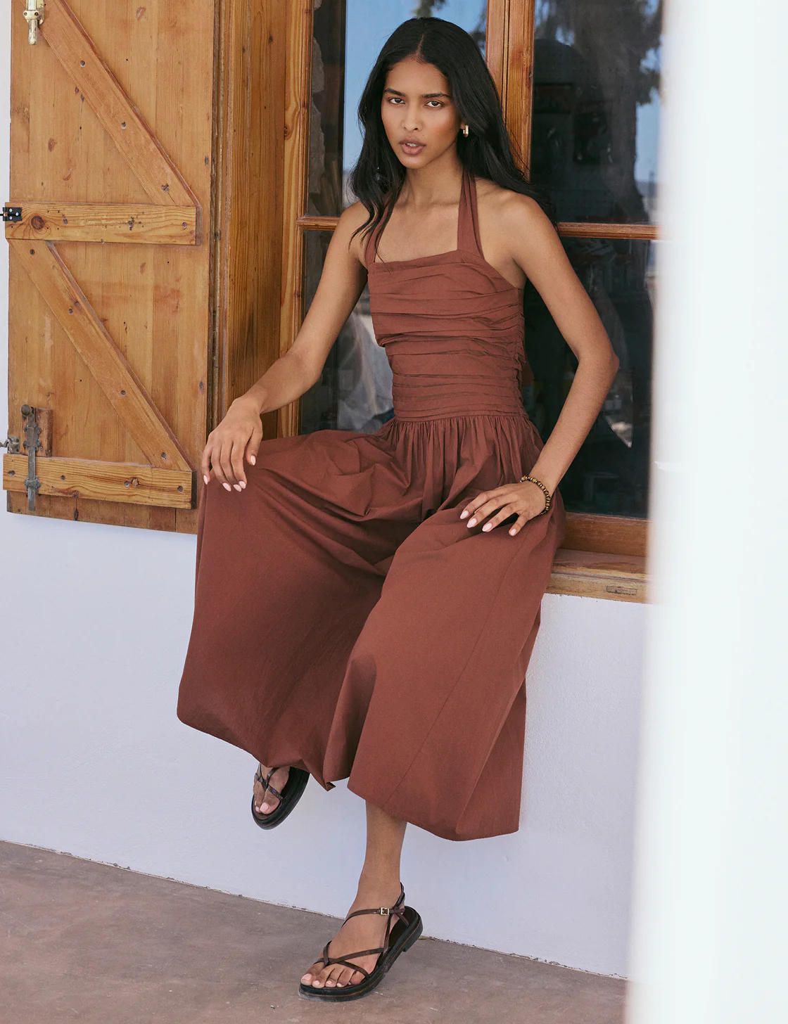 Dark Brown Strappy Sandals - Image 3