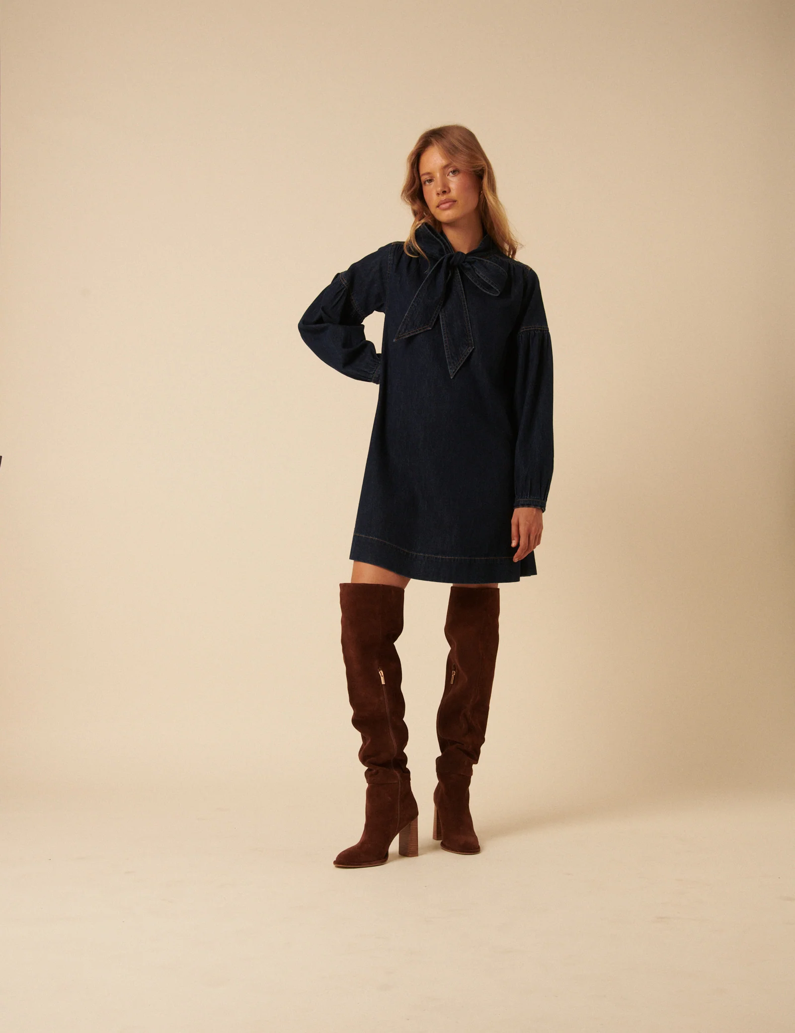 Tan Suede Thigh High Boots - Image 6