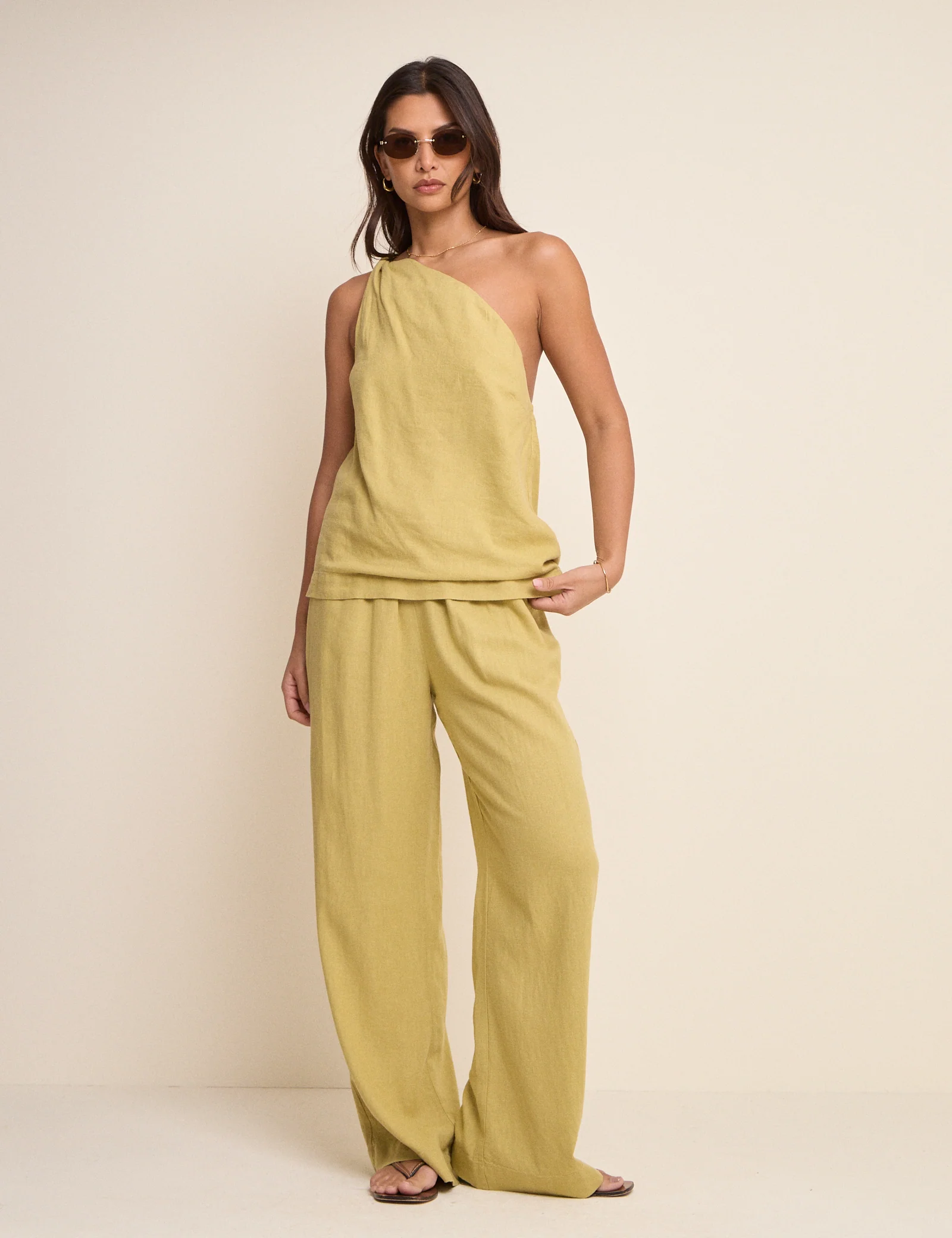 Lime Green One Shoulder Twisted Top - Image 3