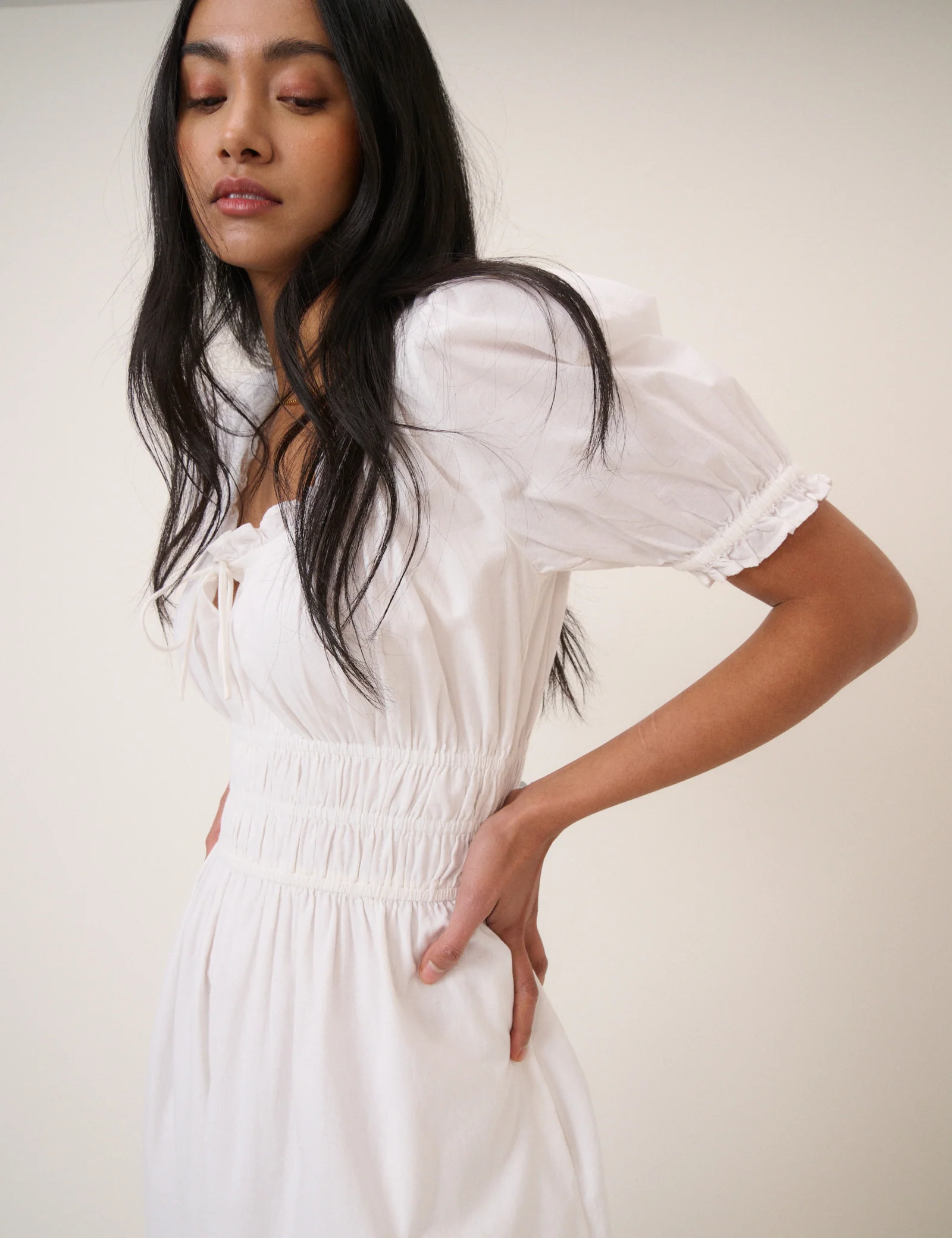 White Broderie Anglaise Tula Midi Dress - Image 3