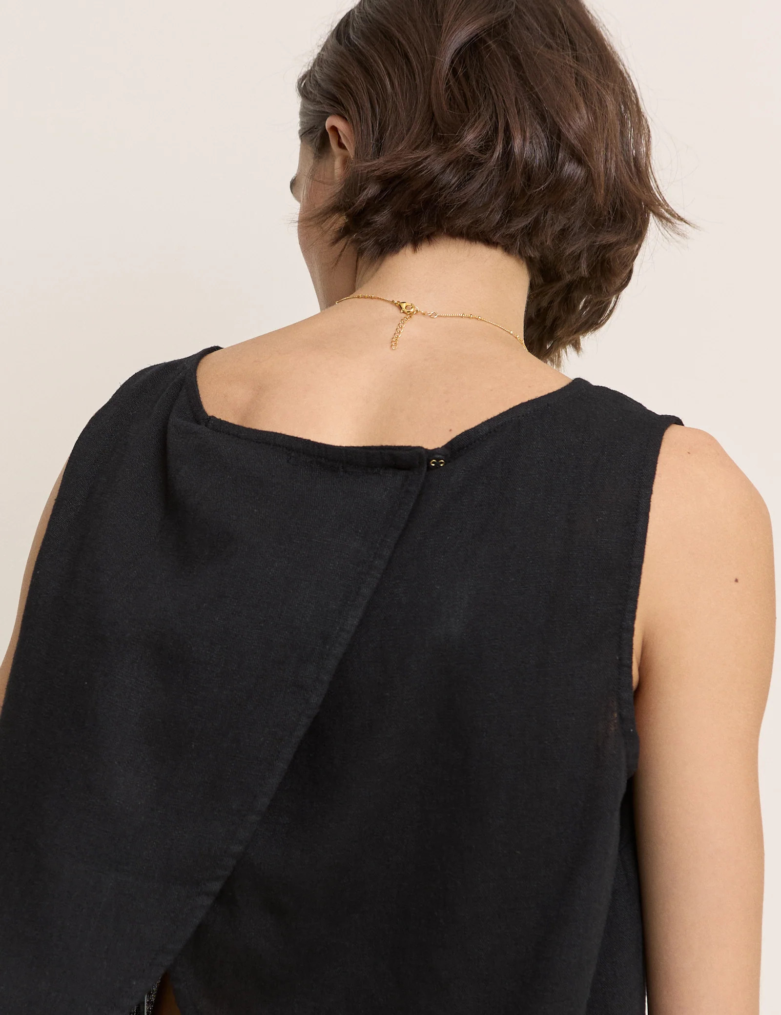 Black Wrap Detail Tank Top - Image 2