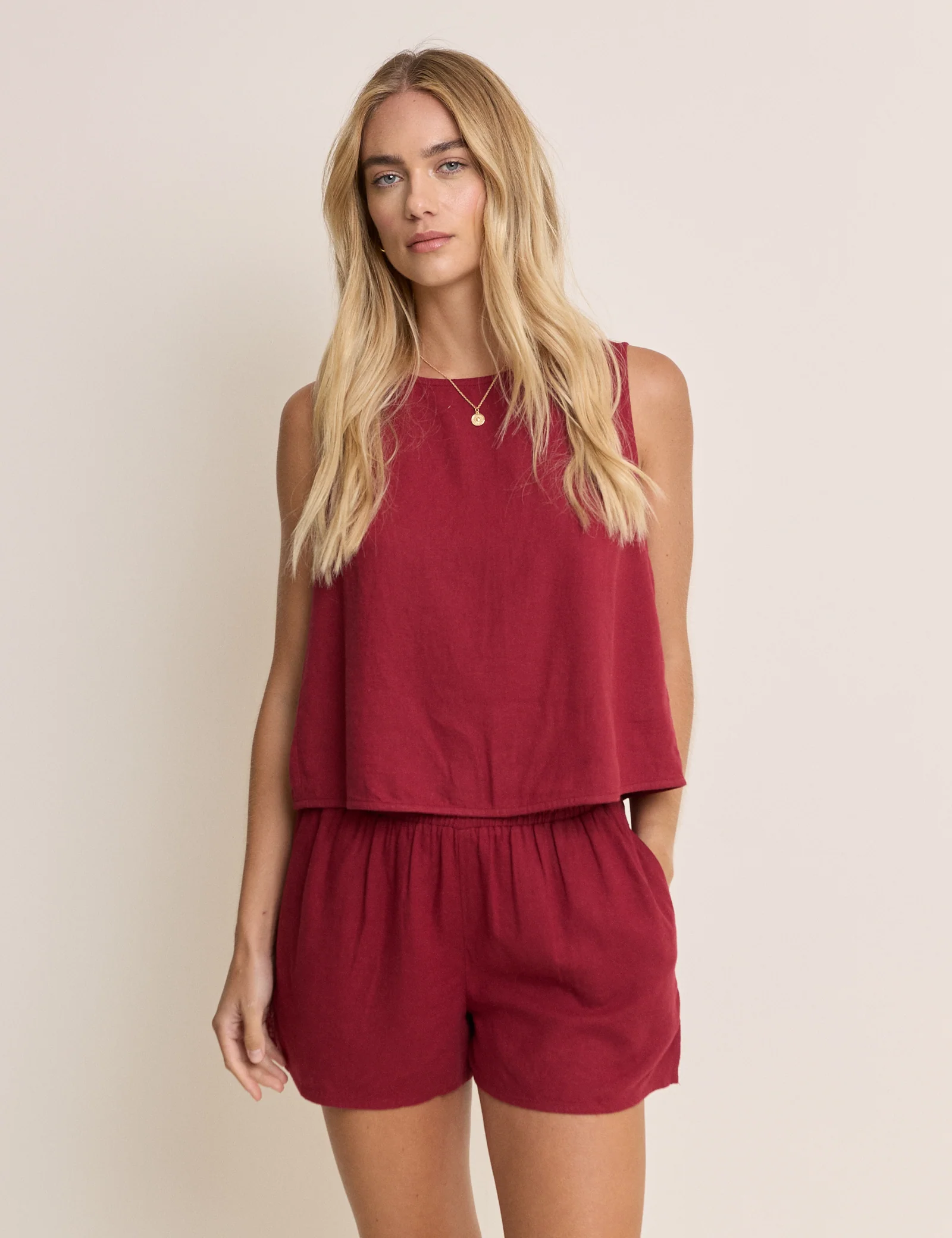 Red Tulip Wrap Detail Tank Top - Image 3