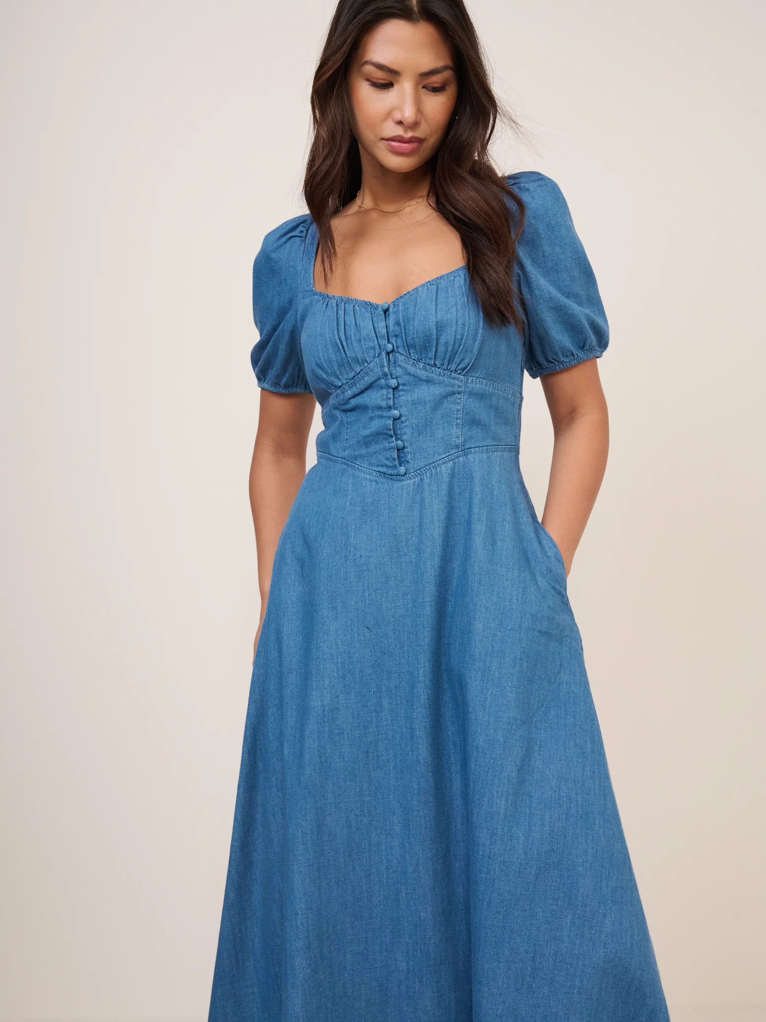 Blue Denim Tulla Midi Dress - Image 4