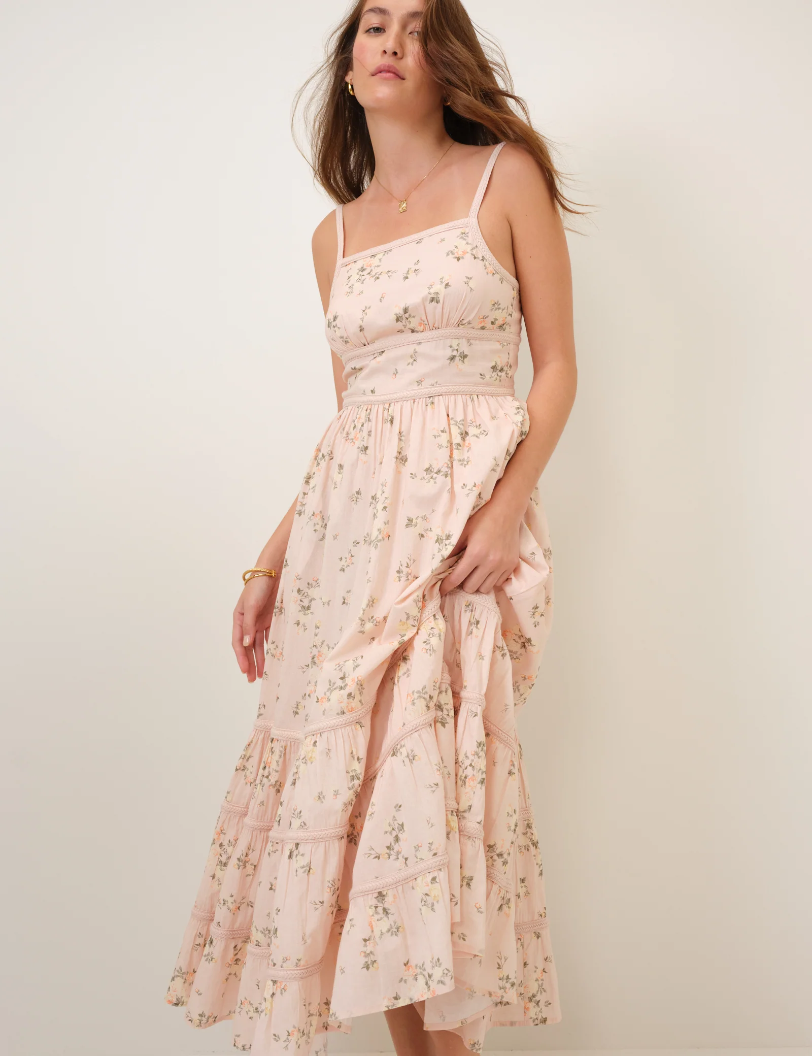 Pink Floral Veronica Midi Dress - Image 4