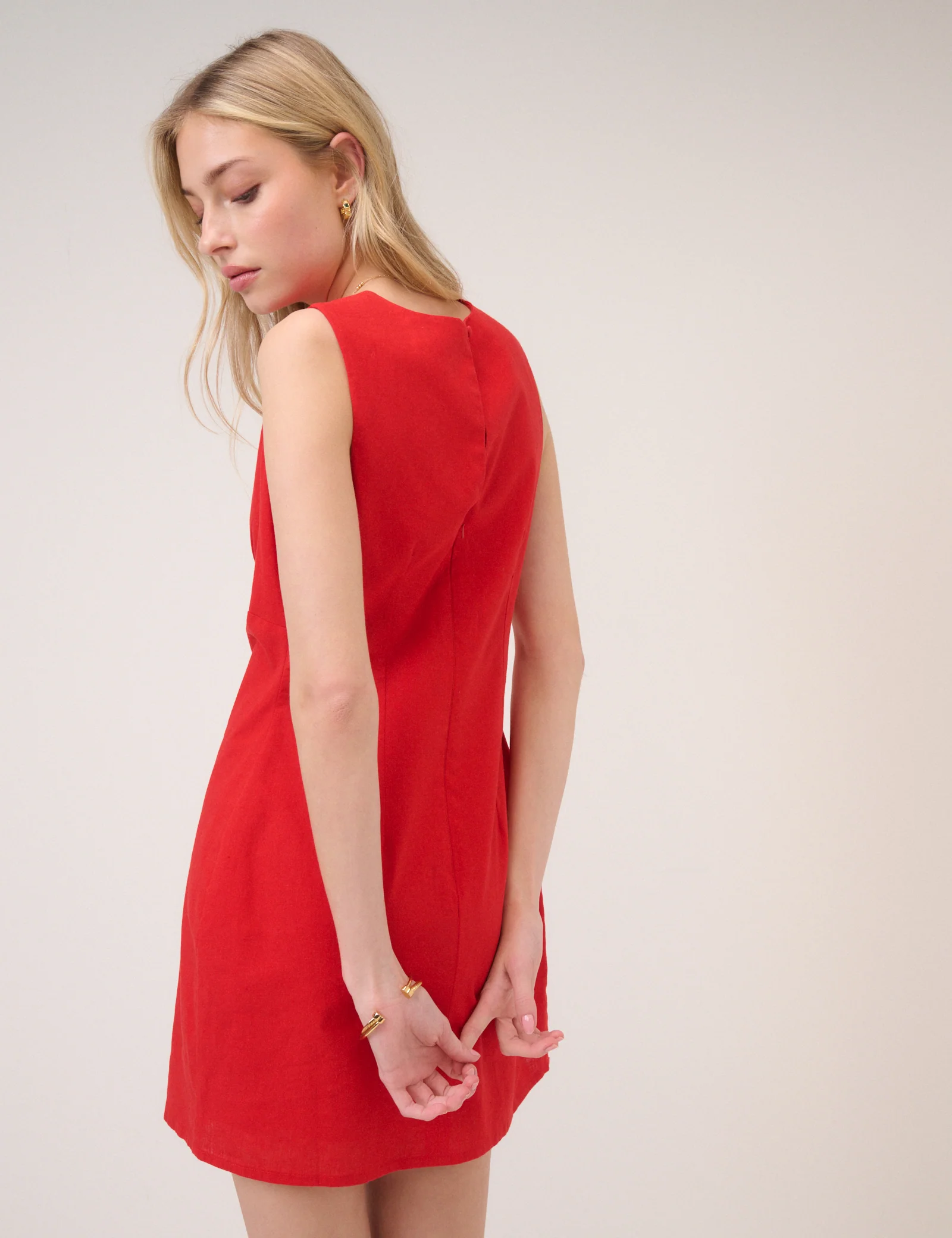 Red Sleeveless Vicky Mini Dress - Image 5