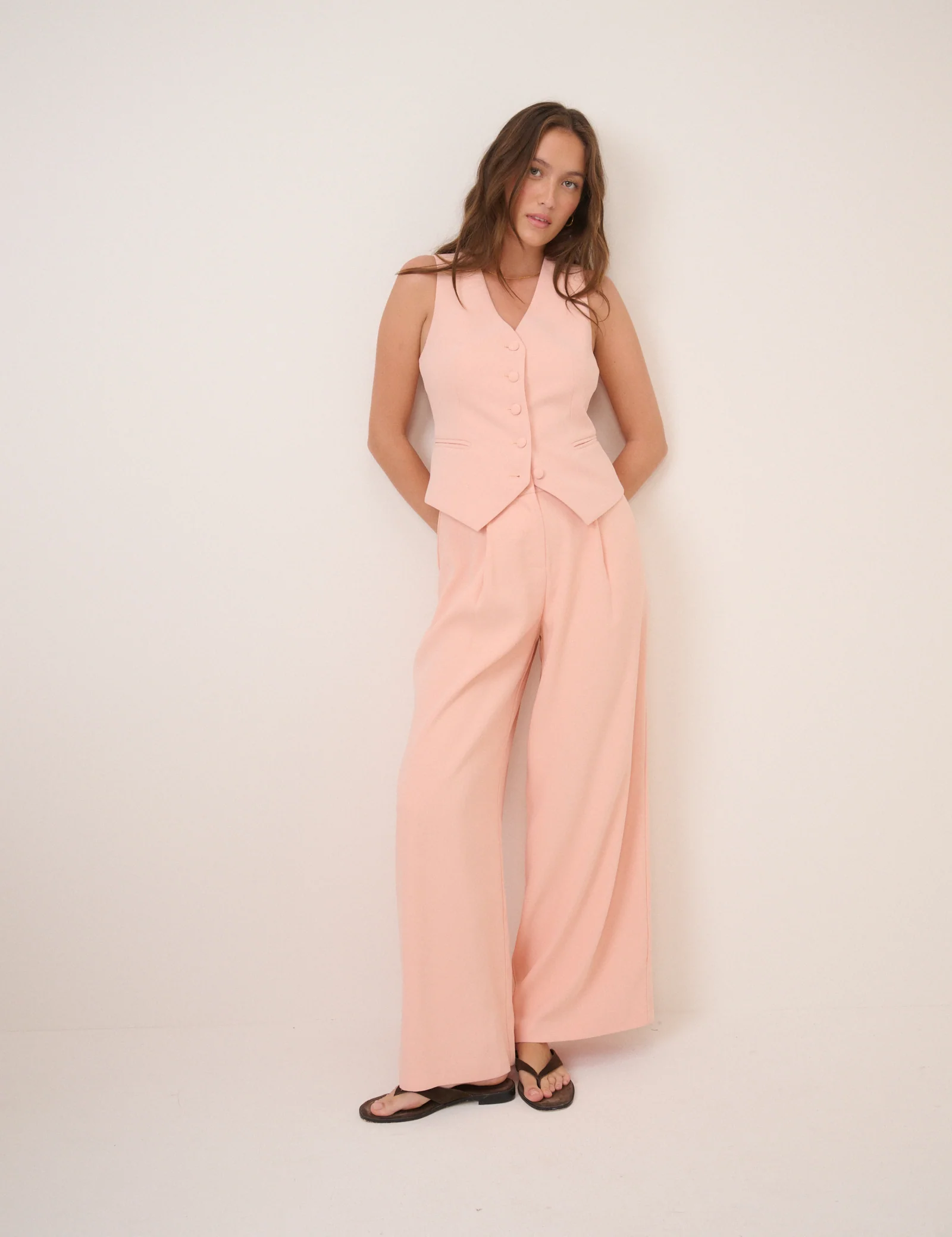 Peach Tailored Waistcoat - Image 2