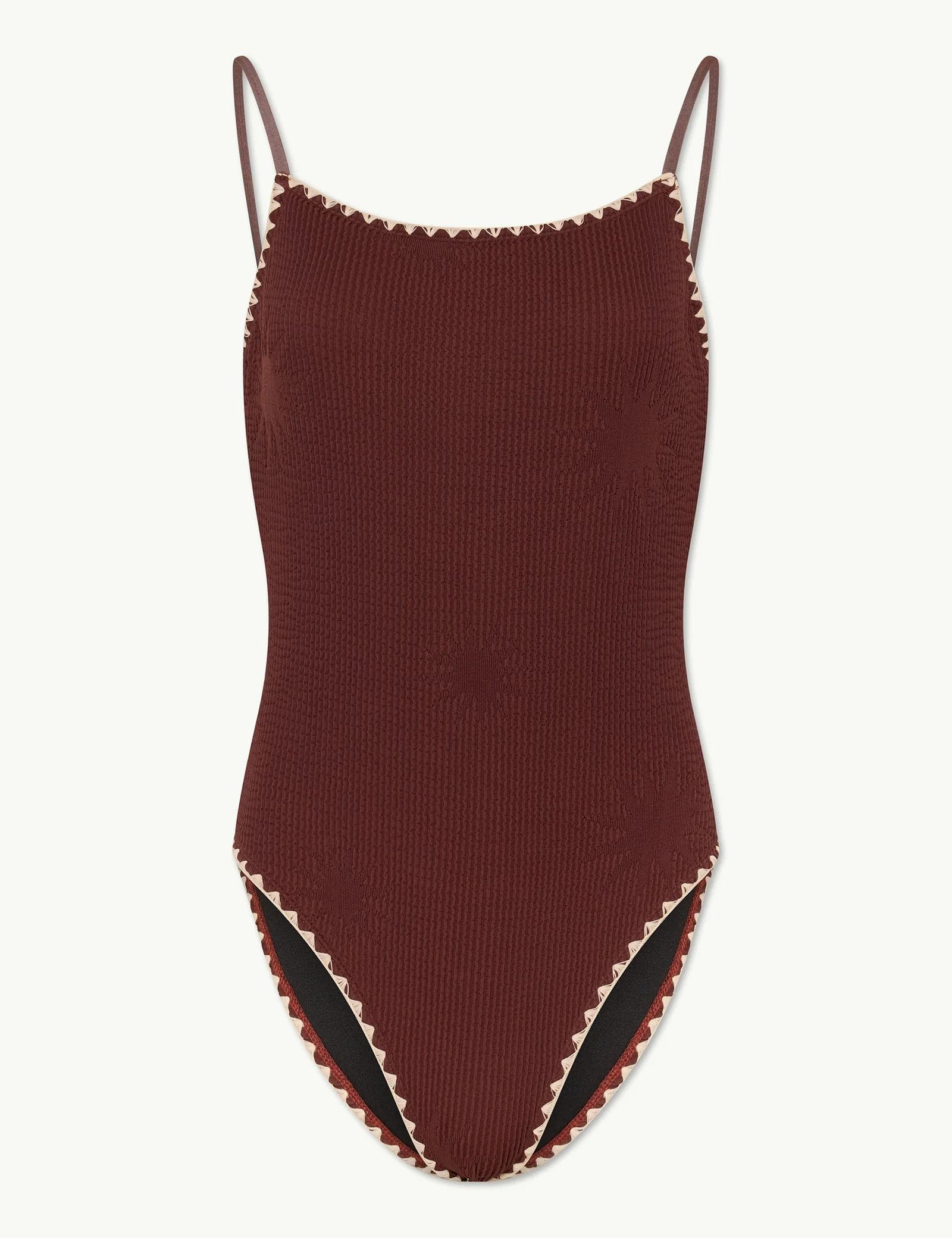 Chocolate Brown Whipstitch Swimsuit - Image 2