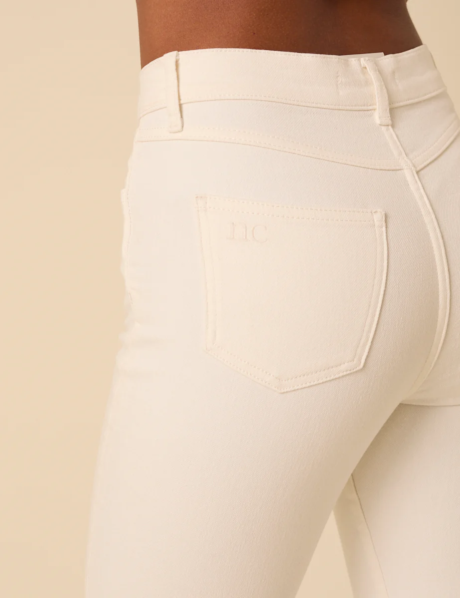 White Denim Capri Trousers - Image 3