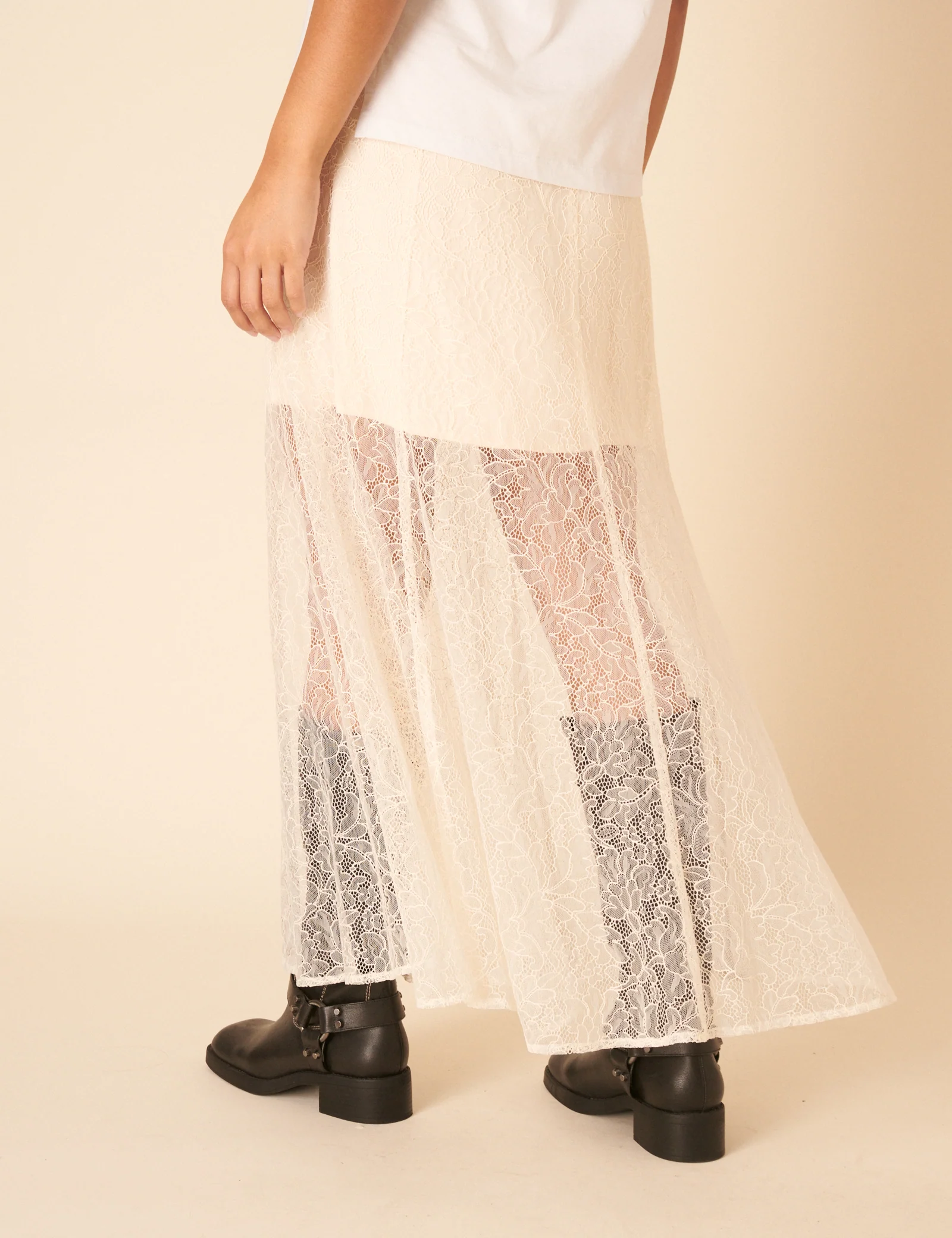 White Lace Midi Skirt - Image 6