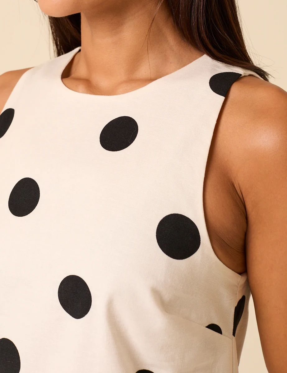White Polka Dot Palermo Mini Dress - Image 3