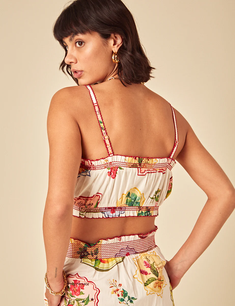 White Printed Crop Top - Image 4