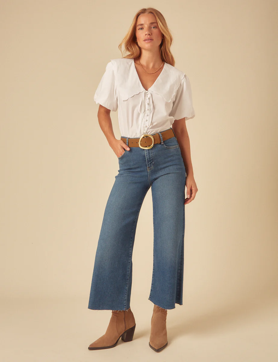 White Puff Sleeve Birdie Blouse - Image 3