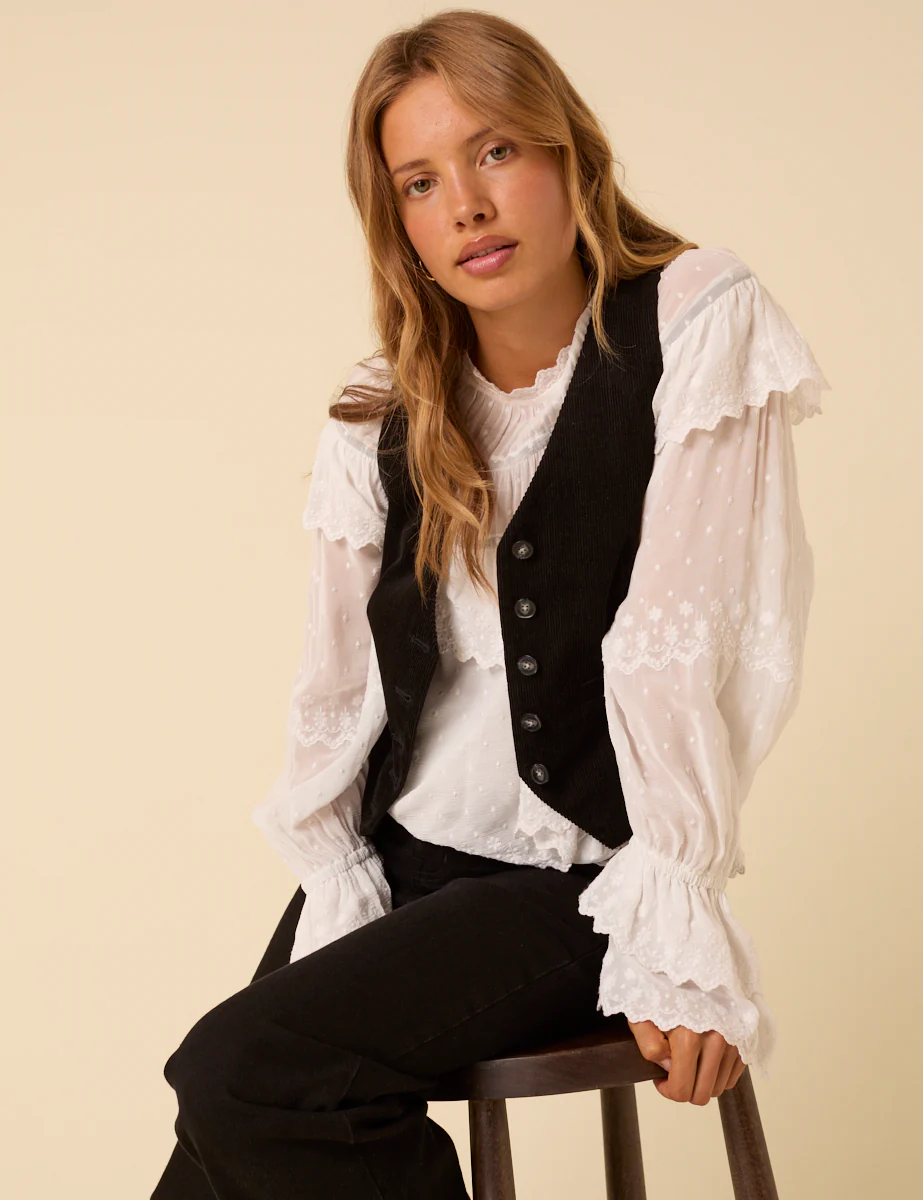 White Ruffle Blouse - Image 2