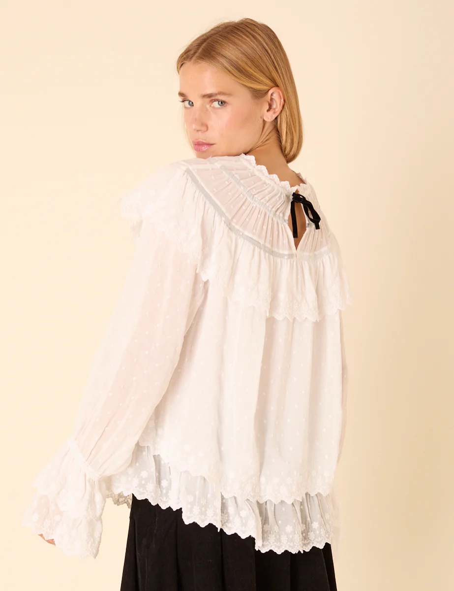 White Ruffle Blouse - Image 5