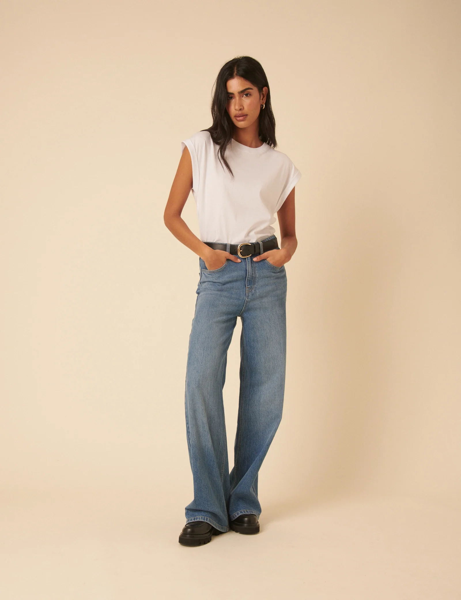 White Cap Sleeve T-Shirt - Image 3