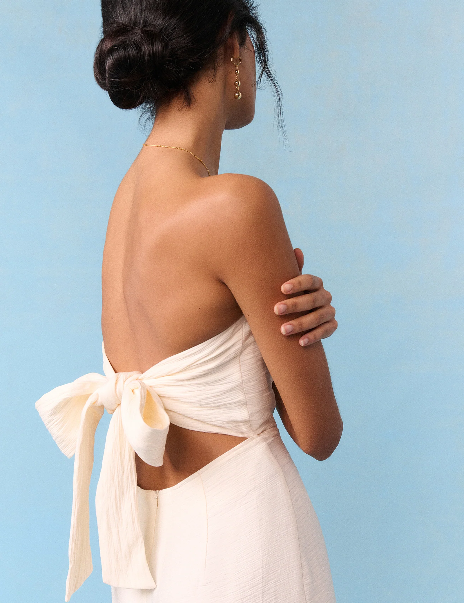 Ivory Wide Leg Bandeau Rory Bridal Jumpsuit - Image 2