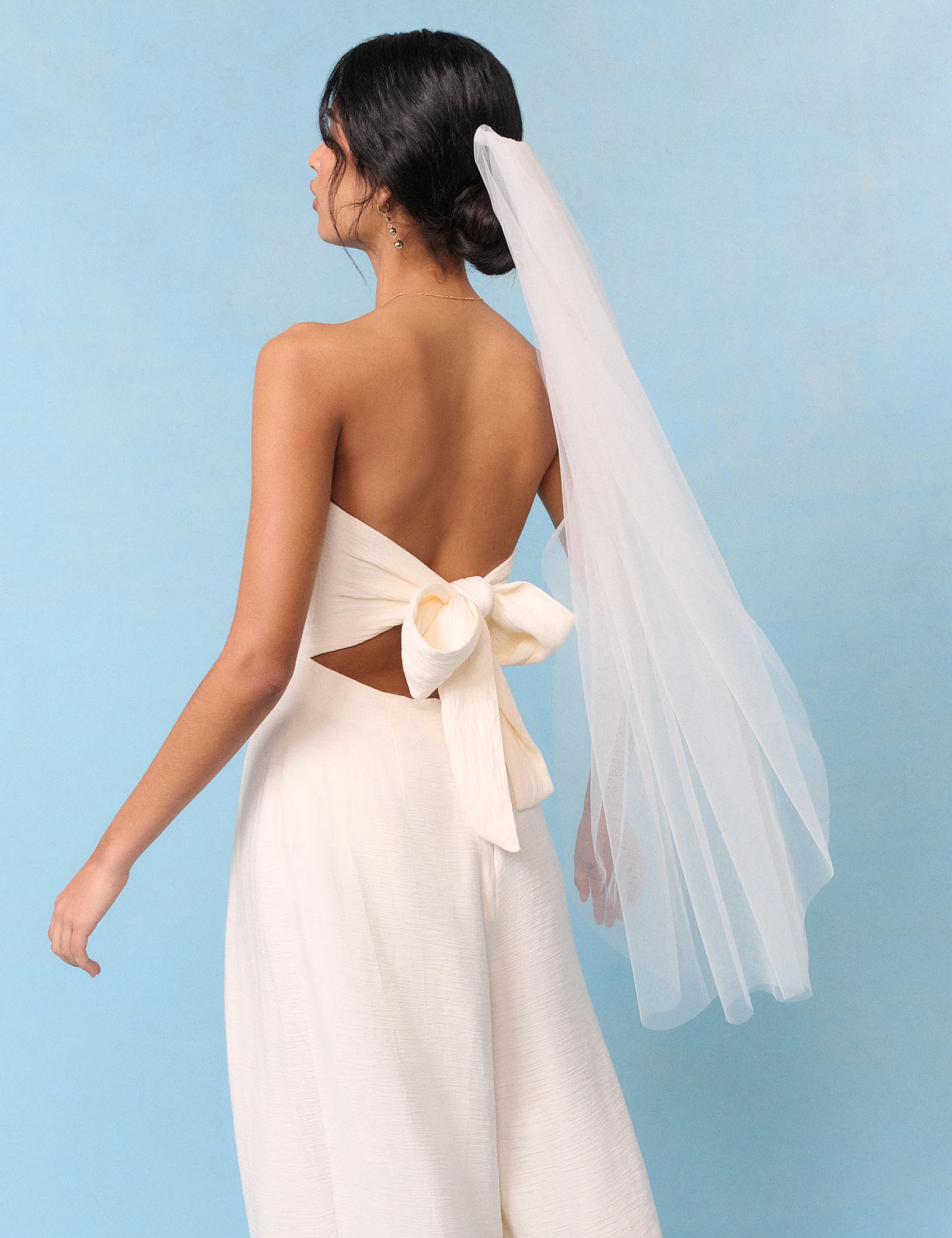 Ivory Wide Leg Bandeau Rory Bridal Jumpsuit - Image 5