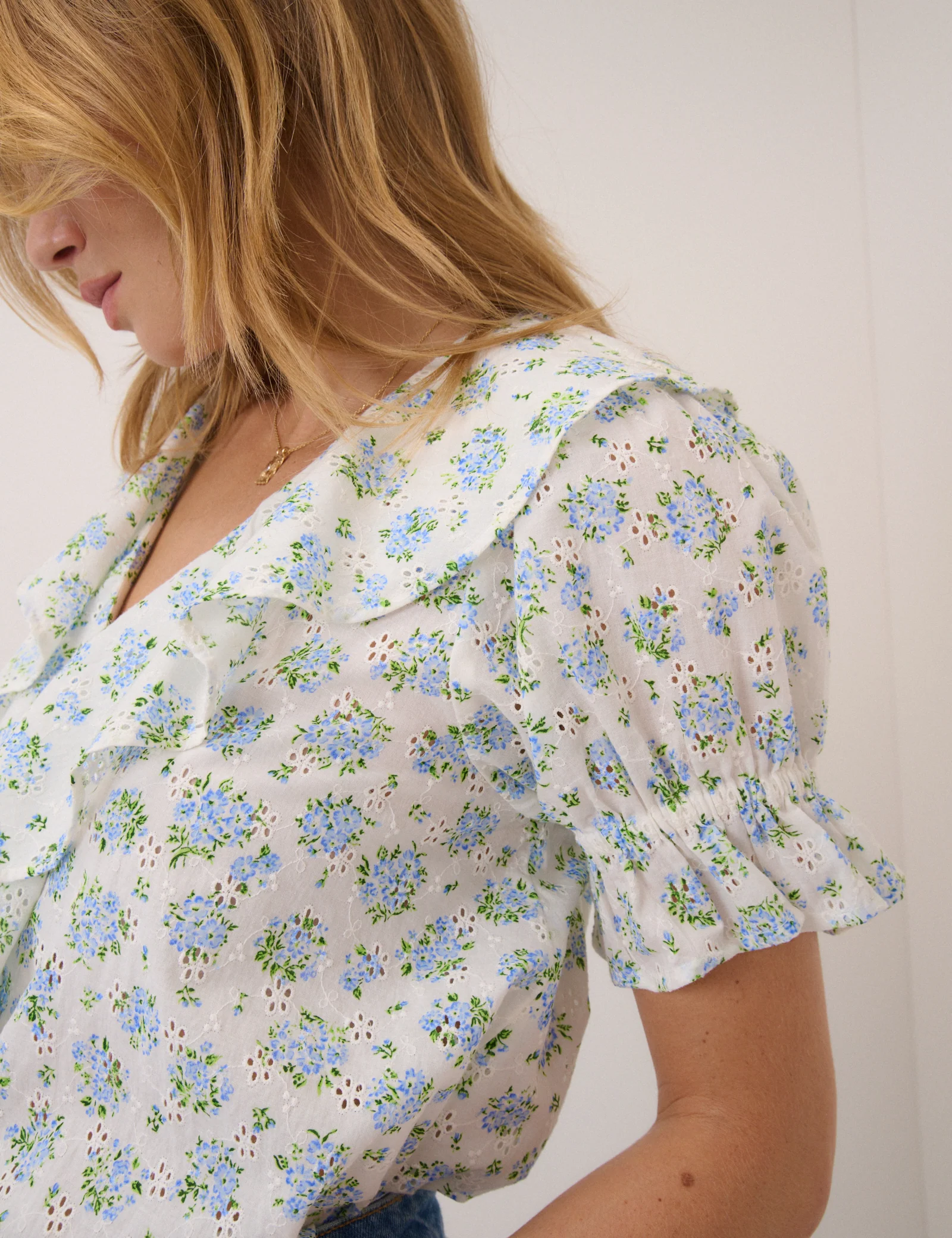 White Floral Whitney Blouse - Image 2