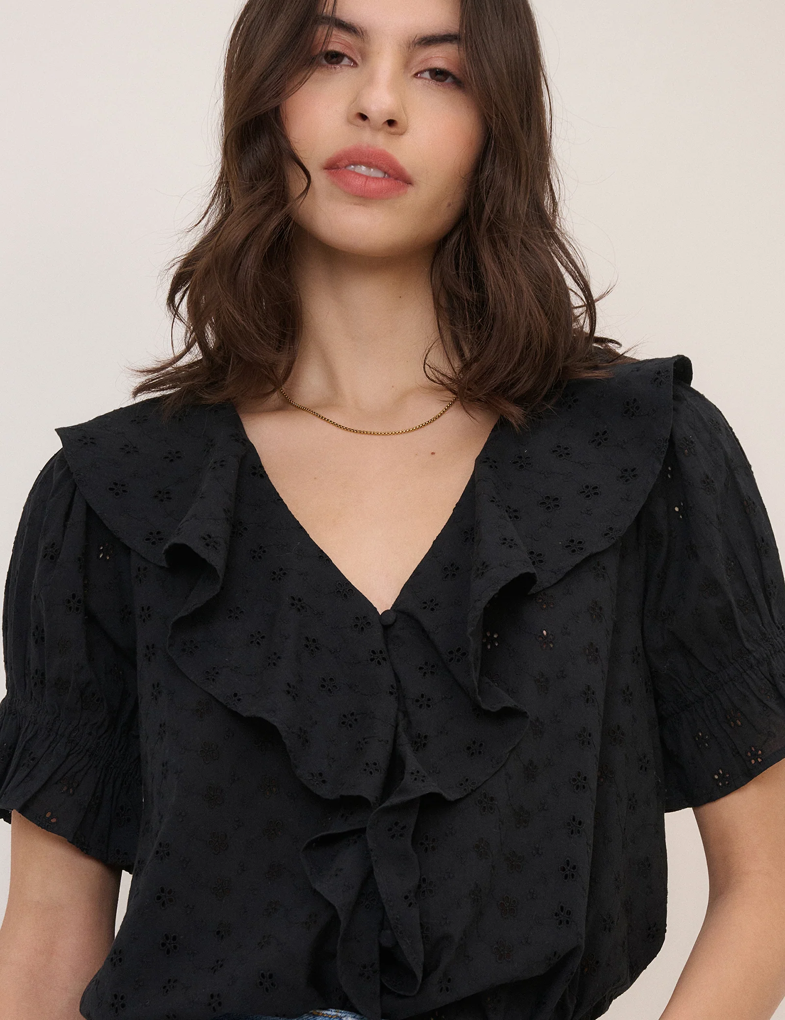 Black V-Neck Whitney Blouse - Image 4