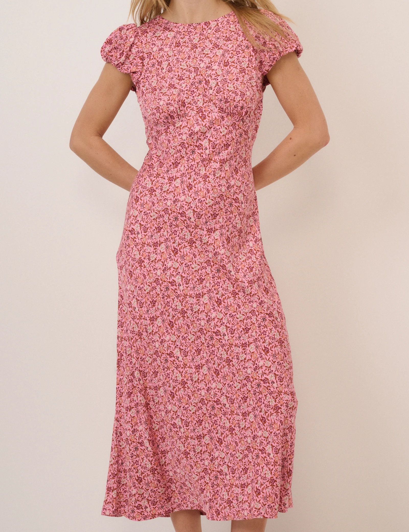 Pink Floral Willow Midi Dress - Image 2