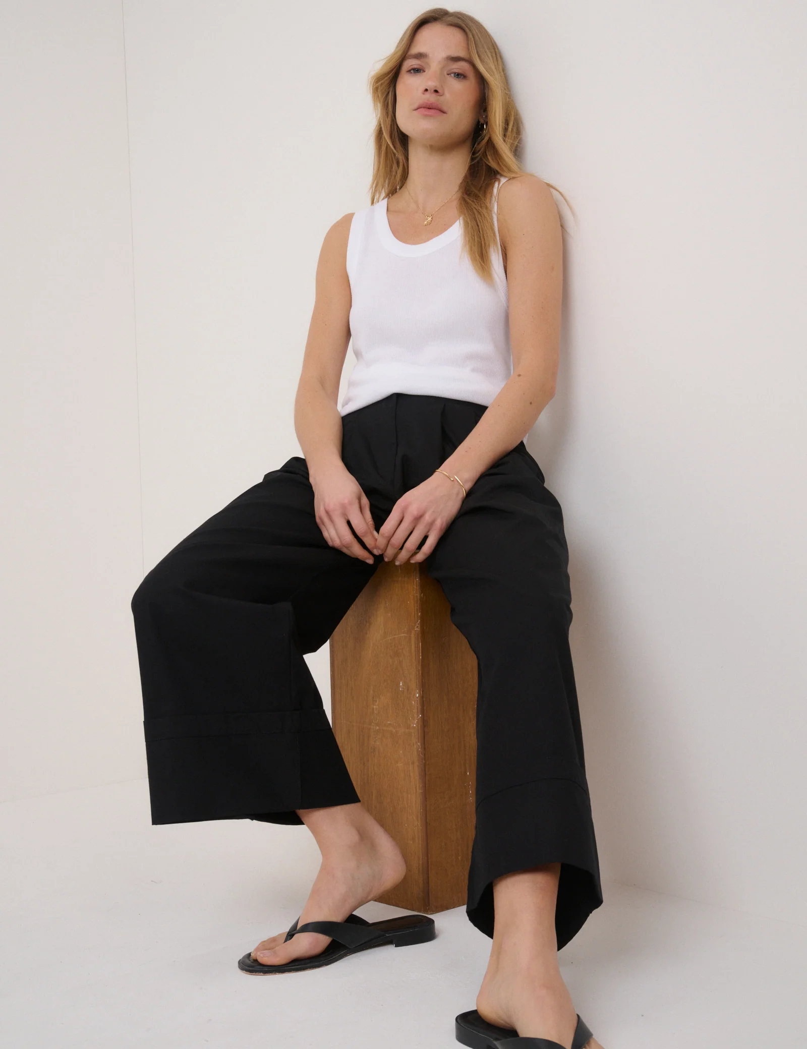 Black High Waisted Trousers - Image 3