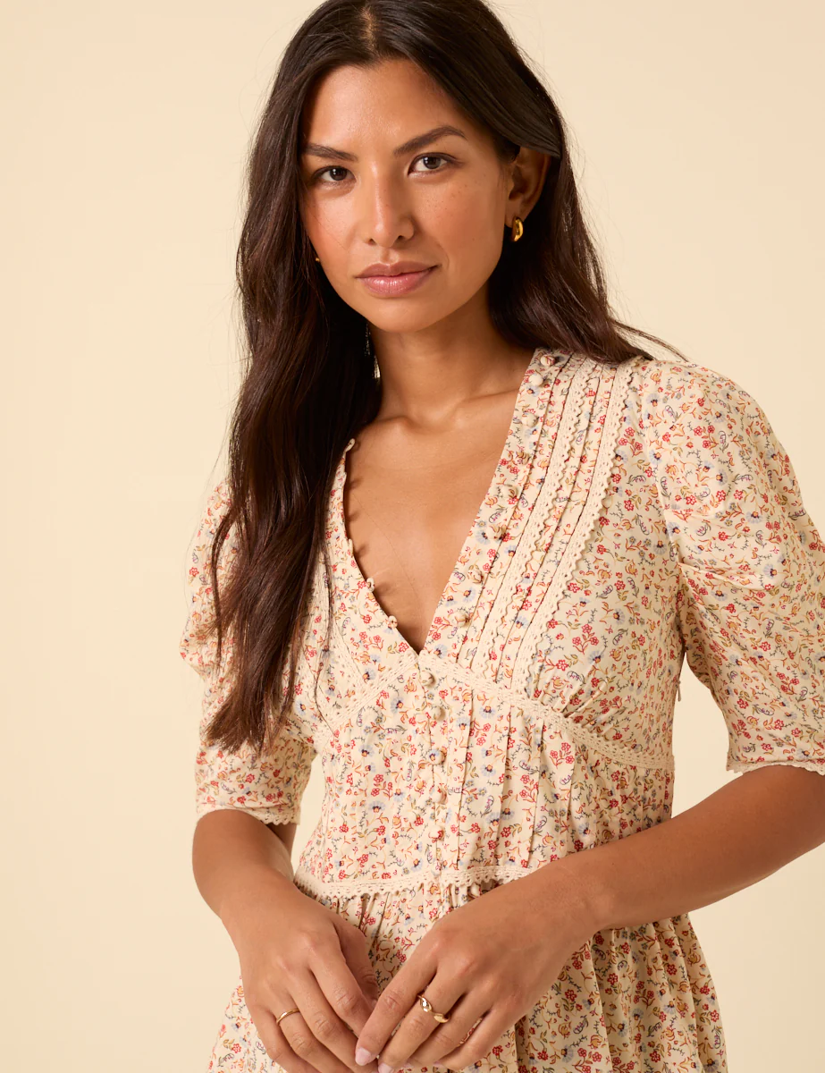 Yellow Ditsy Floral Top - Image 3