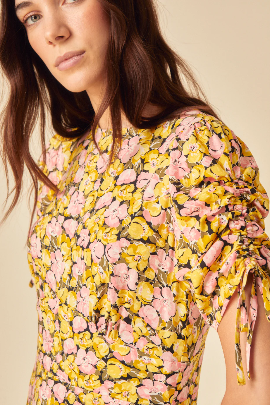 Yellow Floral Philly Midi Dress - Image 2