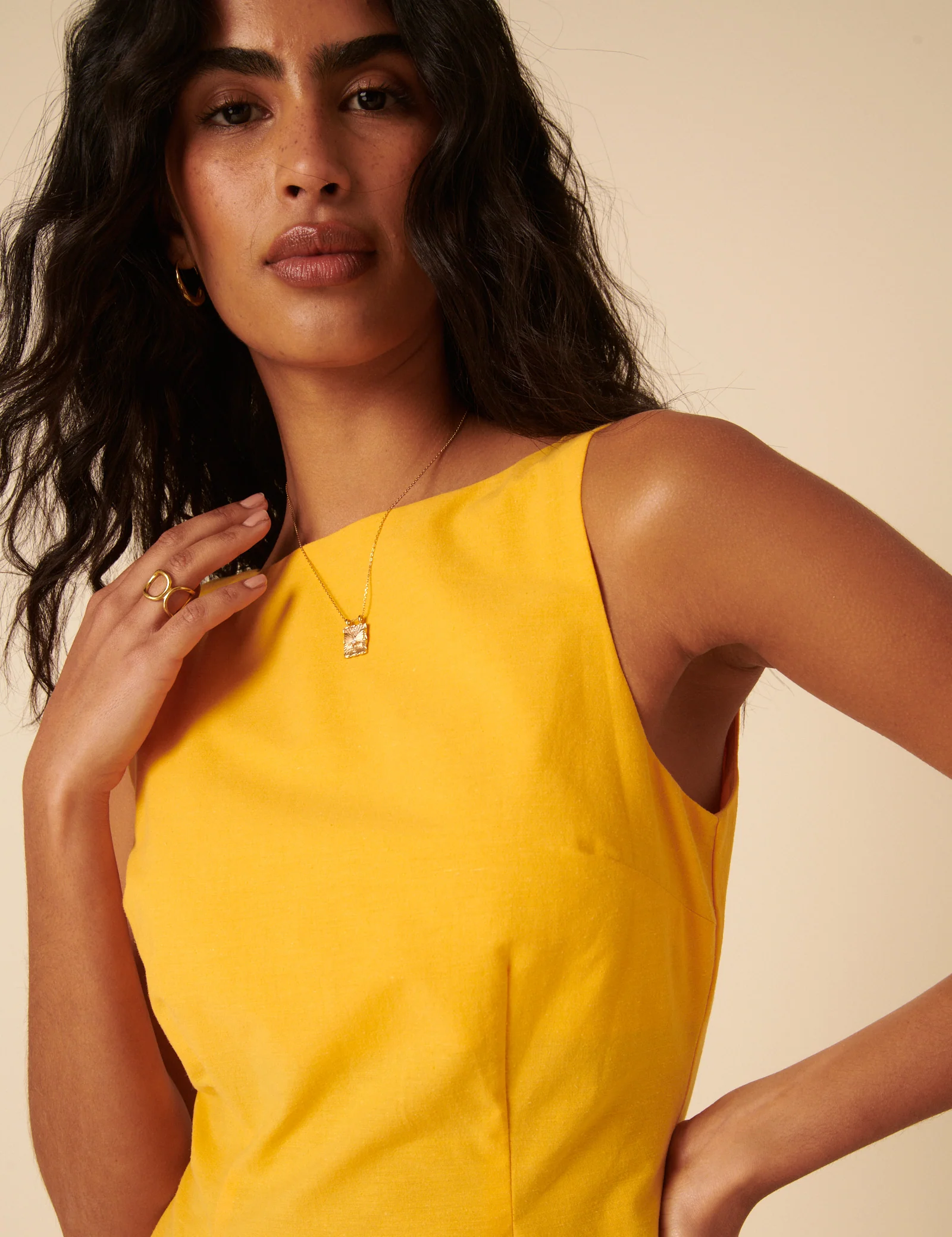 Yellow Freya Shift Mini Dress - Image 2