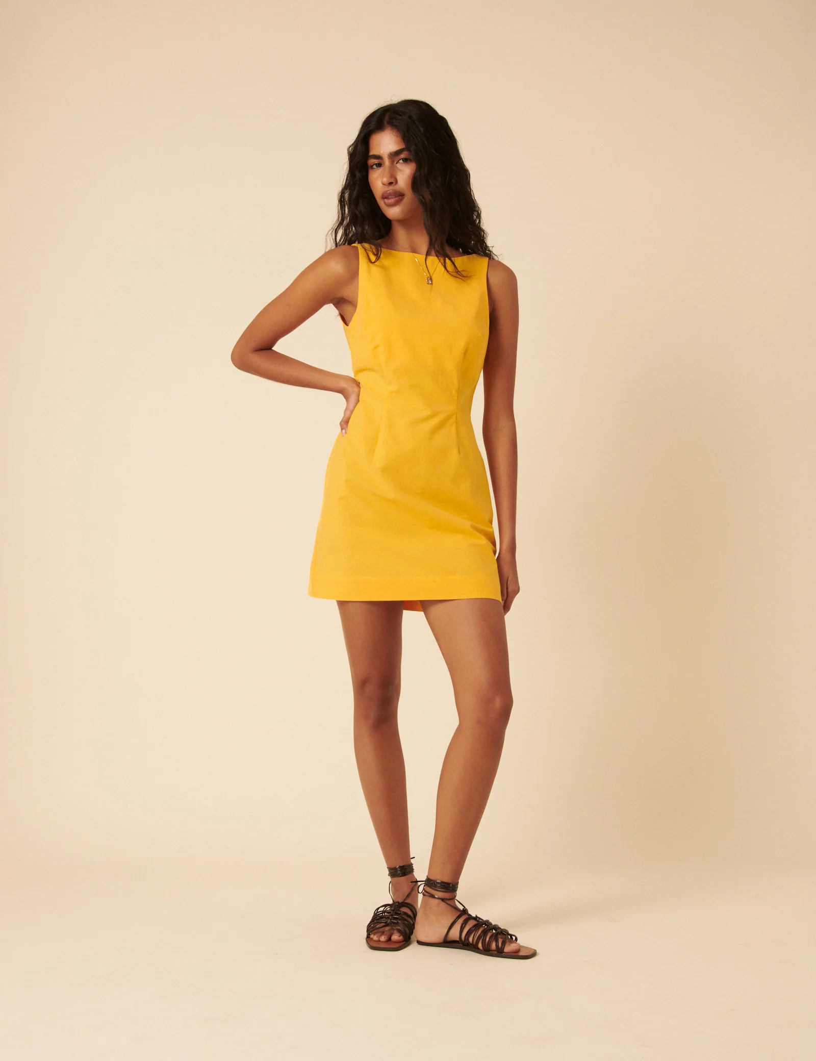 Yellow Freya Shift Mini Dress - Image 3